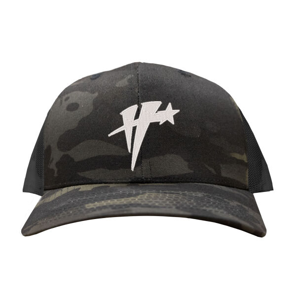 Camo Six-Panel Trucker Hat - White Icon Logo Thumbnail
