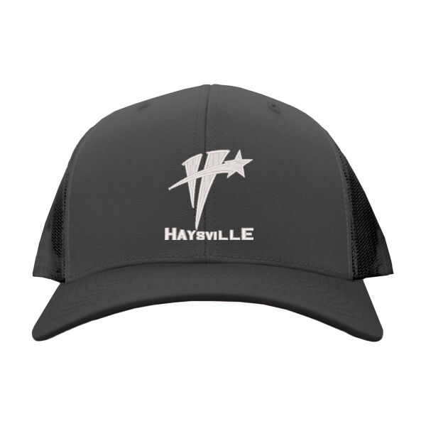 Six-Panel Trucker Hat - Full Color - White Text Logo Thumbnail