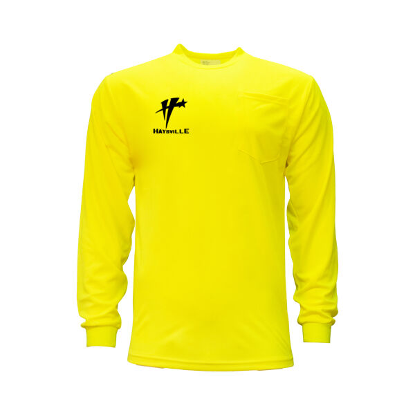 Enhanced Visibility Long Sleeve Pocket T-Shirt - Black Text Logo Thumbnail